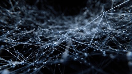 ai complex computer network of interconnected nodes with data lines flowing between theml