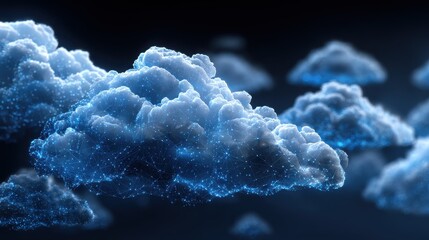 futuristic cloud computing concept showcasing digital connections and data flow in a vibrant blue color scheme