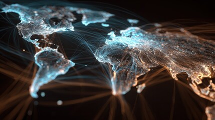 global network map with international connections