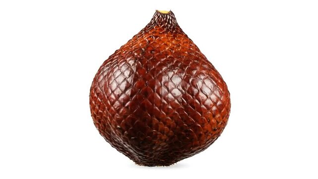 Close-up Studio Shot of a Fresh Salak Fruit, Also Known as Snake Fruit, on White Background