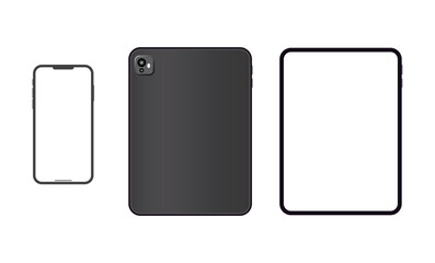 Modern smartphone and tablet devices vector illustration design isolated on transparent background, Vector