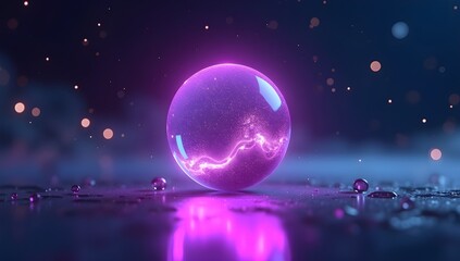 Quantum Energy Core — Purple Neon Plasma Sphere