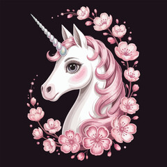 white horse with flowers