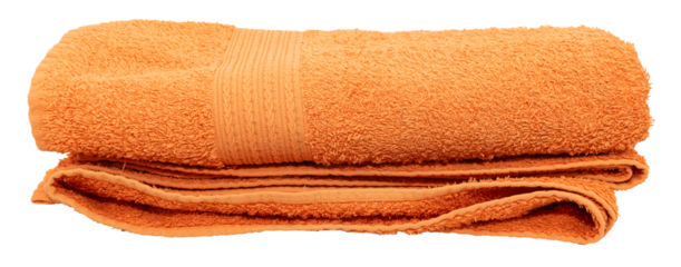 Orange  kitchen linen towel on a white background. Isolate towels made from natural fabric. Napkin