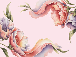 watercolor background with flowers