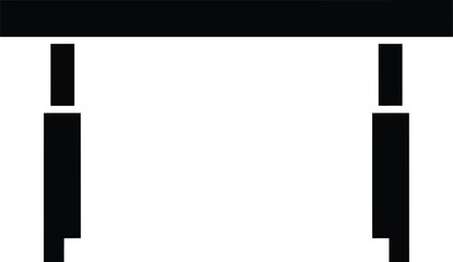 Adjustable height office desk vector icon, sit-stand table, ergonomic workspace equipment graphic