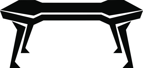 Professional e-sport gaming desk vector icon, futuristic computer workstation, dynamic furniture