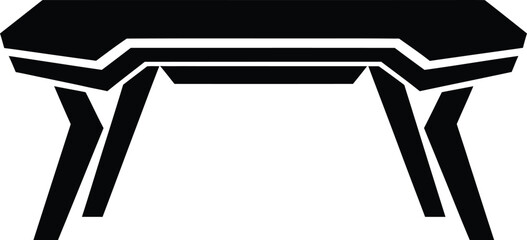 Futuristic gaming desk vector icon, sleek professional gamer workstation, high-tech furniture graphic