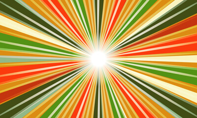Retro colorful sunburst abstract background. radial stripes. vintage pattern.