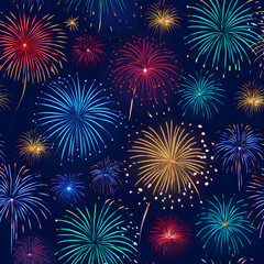 Fototapeta premium Fireworks Celebration Pattern