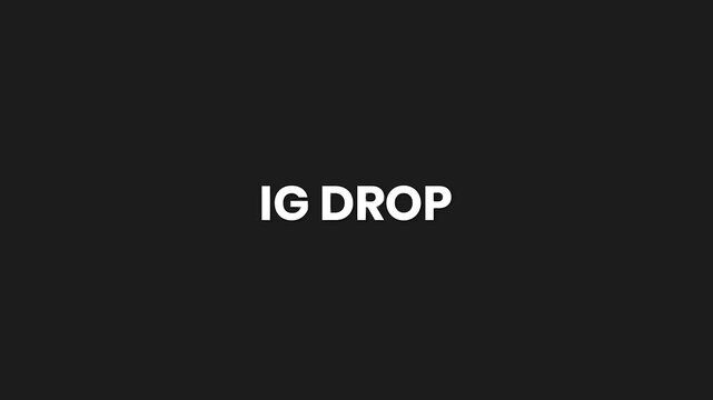 IG Drop Minimal Particle Text Animation 4K Social Platform Style Update Notification for New Posts