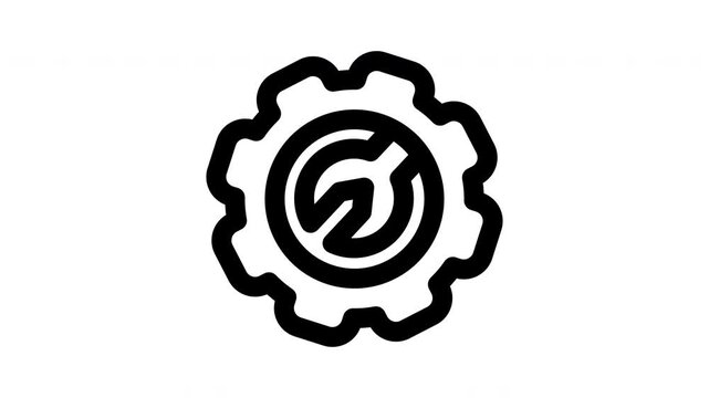 Settings Gear Icon Animation for System Configuration, Update Tools, and Digital Control Interface