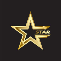 luxury gold star logo vector design