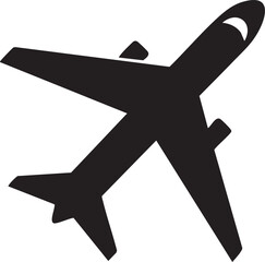 Airplane icon silhouette flying