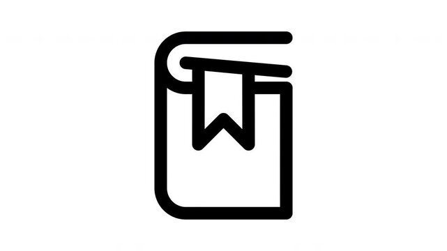 Bookmark Document Icon animation for Save Feature, Reading List, and Digital File Management Interface