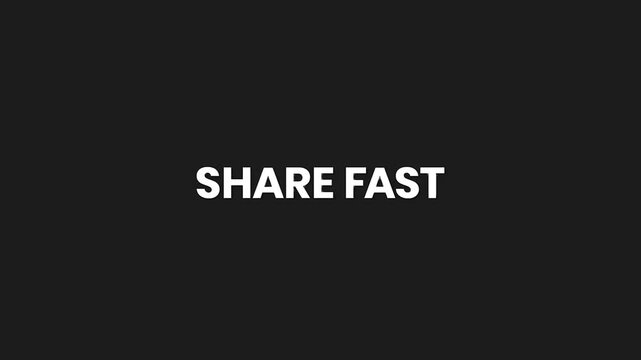 Share Fast Minimal Particle Text Animation 4K Quick Action Cue for Viral Content Distribution