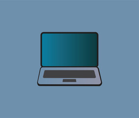 Flat design laptop icon for modern digital technology concepts Vector