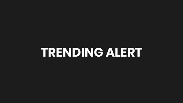 Trending Alert Minimal Particle Text Animation 4K Viral Trend Notification for Online Campaigns