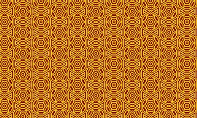 Vibrant Yellow and Red Geometric Pattern: Ornate Seamless Repeating Background Illustration