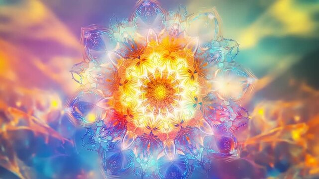 Colorful abstract mandala with vibrant swirling patterns