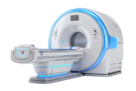 State-of-the-art MRI machine promising precise medical imaging for faster diagnoses and enhanced healthcare outcomes in hospitals - Powered by Adobe