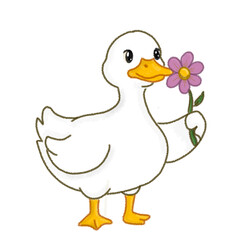 Duck with Flower