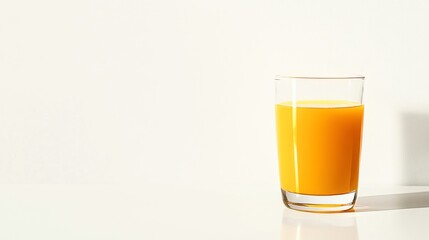 Fresh Orange Juice in Glass on Modern Minimalistic Background