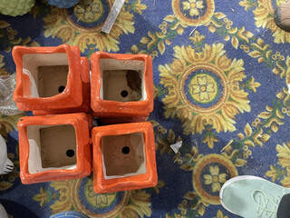 a beautiful square shape flower port photo click by still