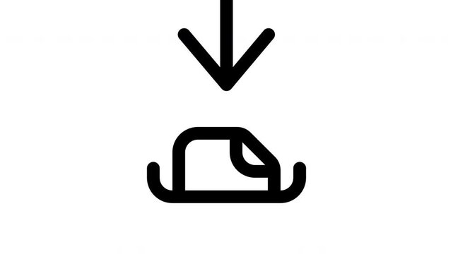 Download Icon Animation for File Saving, Data Transfer, Import Actions, and Modern Digital Interface Design