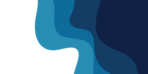 Sea waves layered vector background. poster