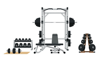 Comprehensive home gym setup with modern workout equipment