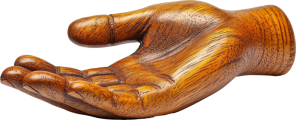 wooden hand sculture
