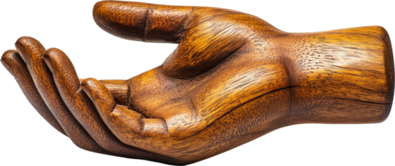 wooden hand sculture