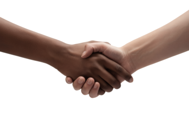 Diverse hands shaking in partnership symbolizes global cooperation with trust building agreements and international business success deals