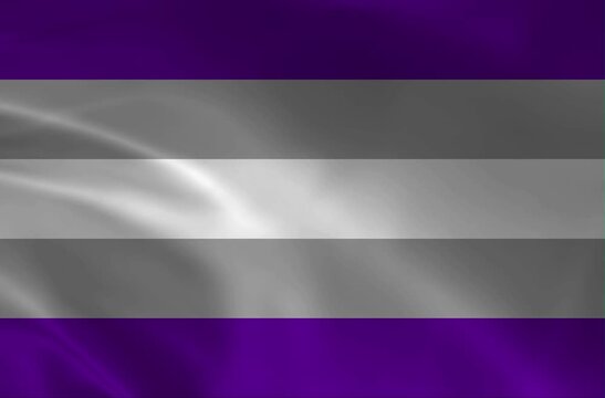 Waving Asexual Pride Flag Looping animated video of the LGBTQ+ Asexual flag fabric blowing in the wind.