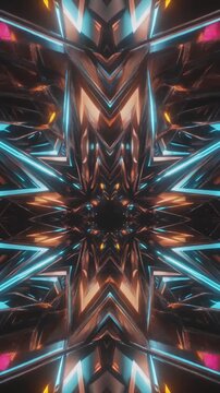 Cool Abstract Mirror Framed Geometric Fractal Looping Background