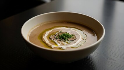 Creamy Mushroom Soup with Truffle Garnish