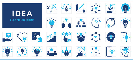 Fototapeta premium A set of flat icons related to Idea.