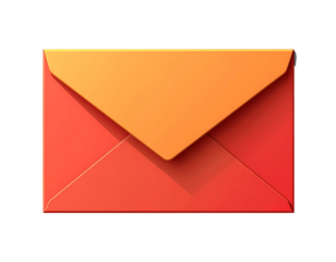 Minimalist Flat Mail Icon, Front View, isolated transparent background png