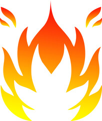 Set of fire flame vector icons. Collection of fire and flame icons. Bonfire icons, flaming elements.