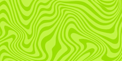 Naklejka premium Abstract green background with hypnotic wavy lines pattern. Fresh and natural background. eps10