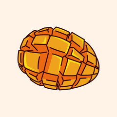 Cute Hand-Drawn Mango Colorful Vector Illustration