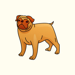 Cute Gradient Colorful Dog Vector Illustration