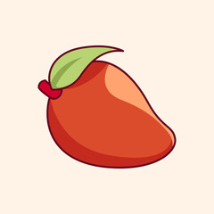 Cute Hand-Drawn Mango Colorful Vector Illustration