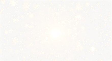 Fototapeta premium Bright transparent background with subtle golden bokeh lights and falling snowflakes effect isolated on white