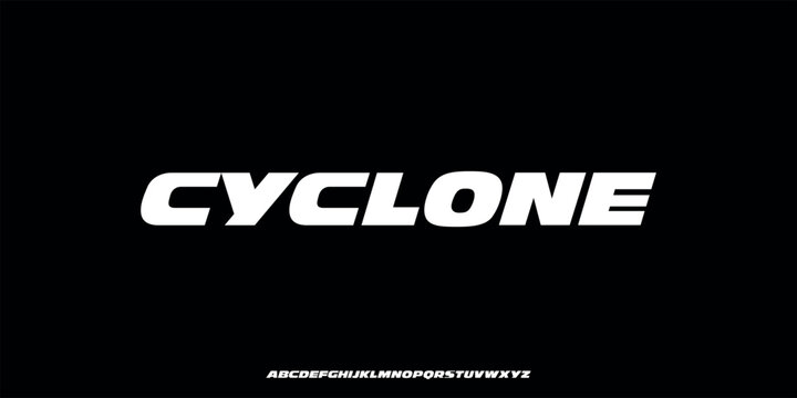 A vector illustration of a sporty, bold, italic style alphabet letter display designed to convey the impression of speed, power, and energy.