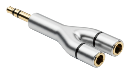 Audio splitter usage home product modern isolated on transparent background