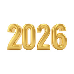 Gold 2026 Numbers for New Year Celebration Generative AI
