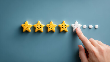 Customer Satisfaction Five Star Rating Icon