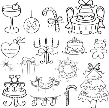 Holiday Christmas Vector Bundle Decorations & Seasonal Elements